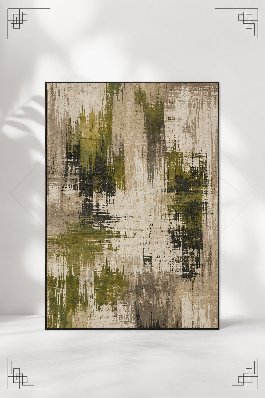 Urban Canvas Modern Soyut Eskitme Desenli Dijital Baskı Kaymaz Taban Yıkanabilir Salon Halısı – 4 Desen ve Farklı Ölçü Seçene