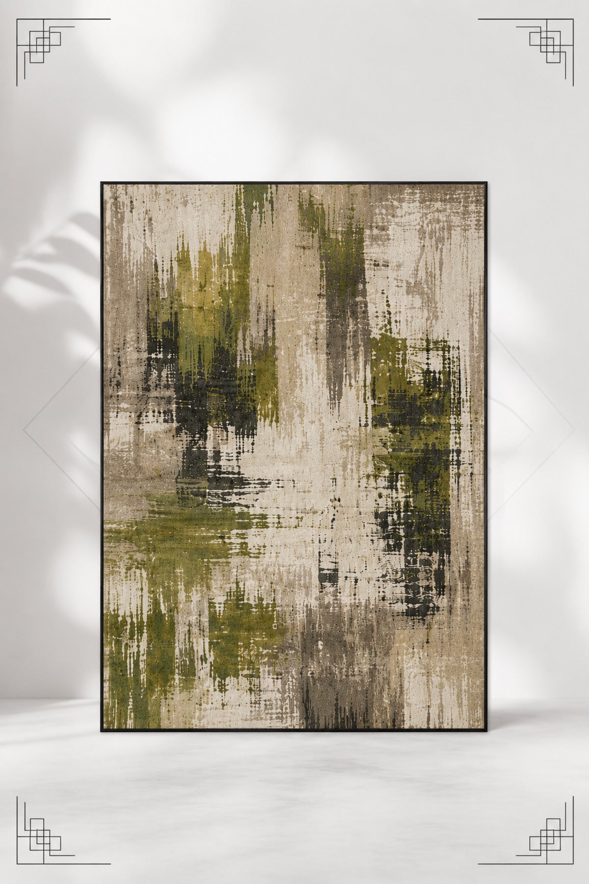 Urban Canvas Modern Soyut Eskitme Desenli Dijital Baskı Kaymaz Taban Yıkanabilir Salon Halısı – 4 Desen ve Farklı Ölçü Seçene