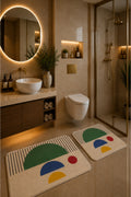 Banyo Paspası 2'li Set Kaymaz Tabanlı ve Yıkanabilir 60x90 Cm - 50x60 Cm