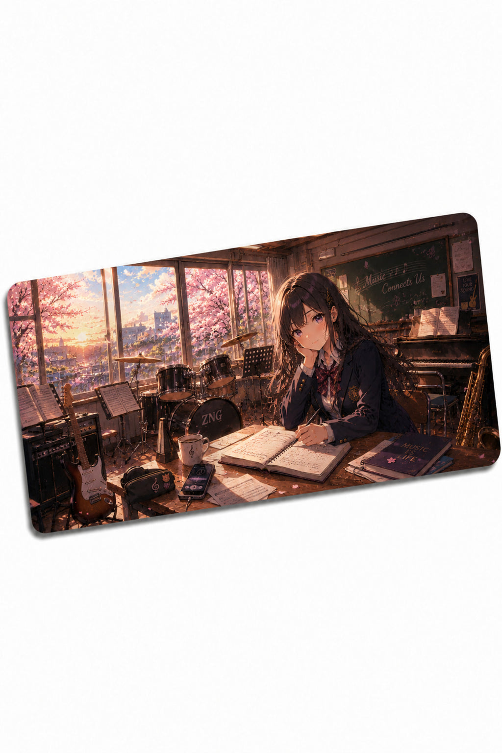 Anime scholl-cafe Collection 80x40 cm Büyük Boy Gaming Mousepad Kaymaz Taban Deskmat
