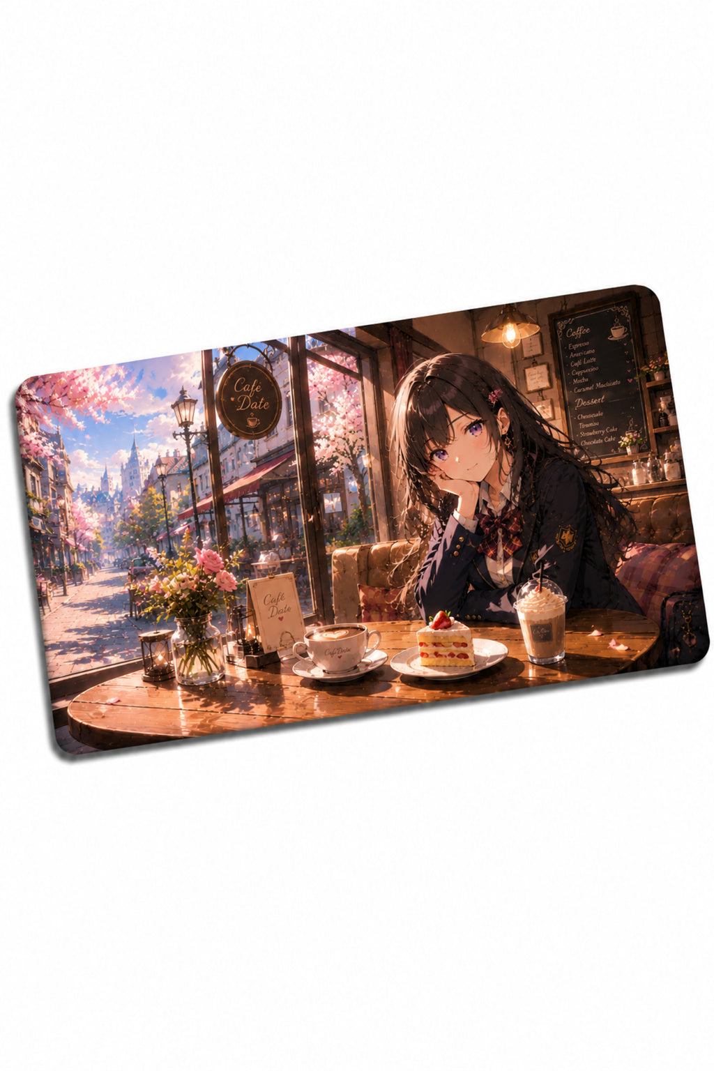 Anime scholl-cafe Collection 80x40 cm Büyük Boy Gaming Mousepad Kaymaz Taban Deskmat