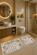 Banyo Paspası 2'li Set Kaymaz Tabanlı ve Yıkanabilir 60x90 Cm - 50x60 Cm