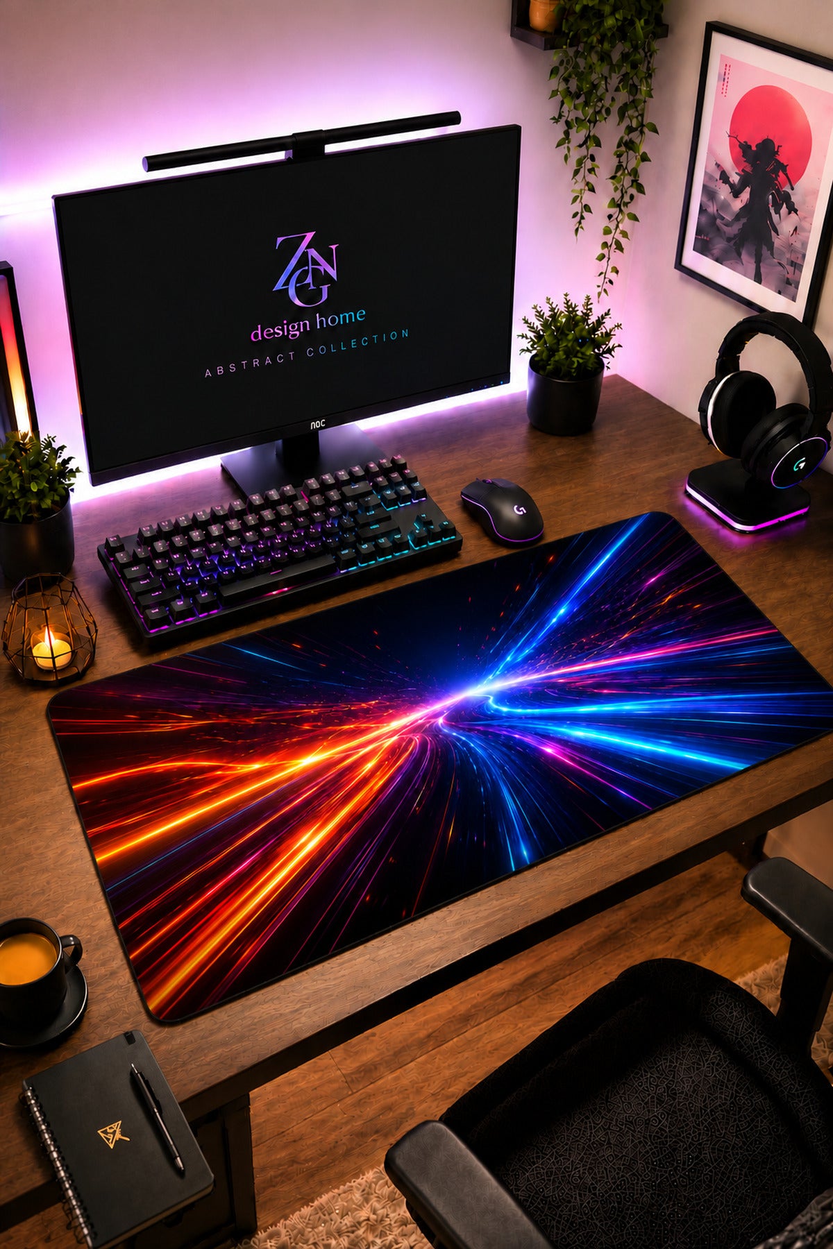 Abstract Collection 80x40 cm Büyük Boy Gaming Mousepad Kaymaz Taban Deskmat