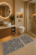 Banyo Paspası 2'li Set Kaymaz Tabanlı ve Yıkanabilir 60x90 Cm - 50x60 Cm