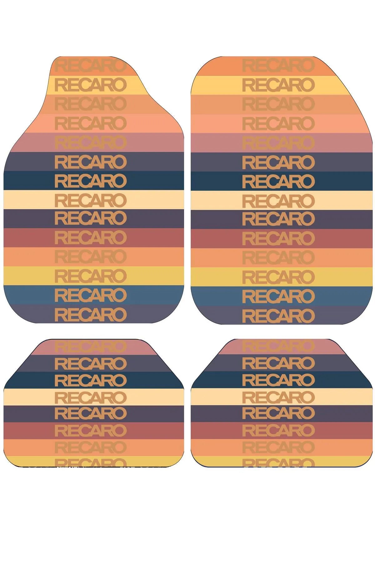 RECARO Temalı Universal Premium Araç İçi Oto Paspası 4'lü Set – Tüm Araç Modellerine Uygun – Kaymaz DOT Taban