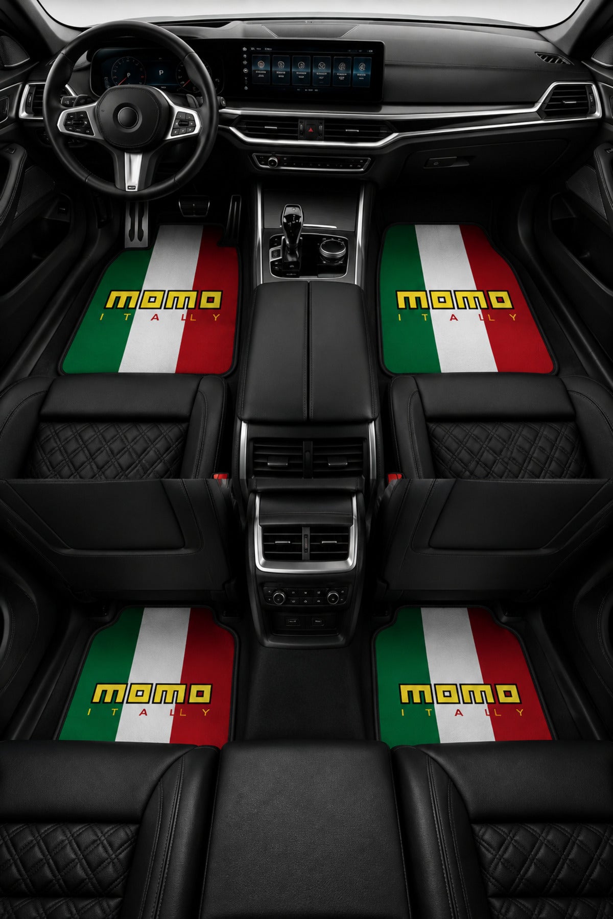 ITALIA STYLE İtalya Temalı Kişiye Özel Tasarım Universal Premium Araç İçi Oto Paspası 4'lü Set– Tüm Araç Modellerine Uyumlu-K