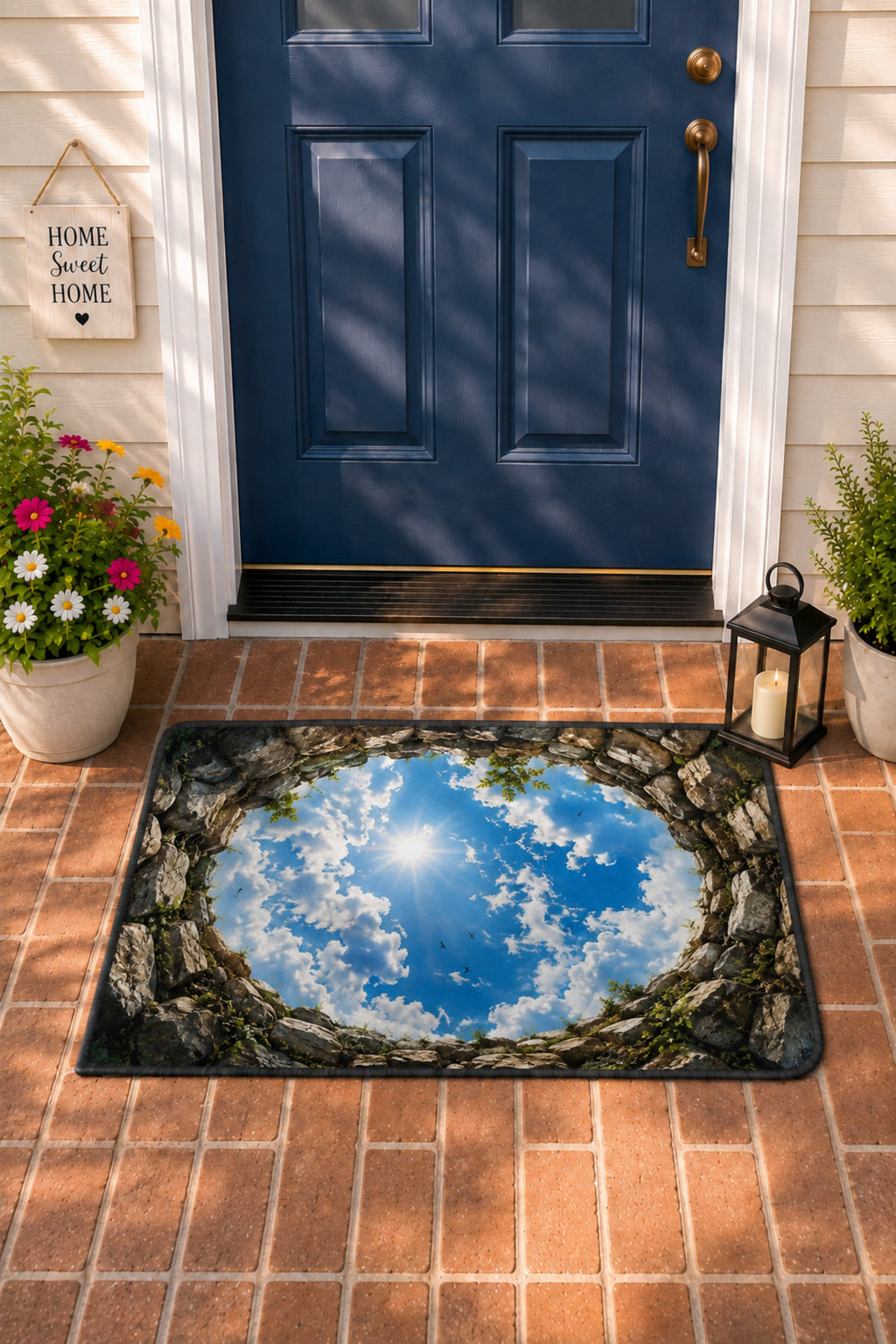 Sonsuz Gökyüzü 3D İllüzyon Kapı Önü Paspası 70×50 cm -60 x 90 cm – Kaymaz Taban – Kişiye Özel Tasarım Seçeneği