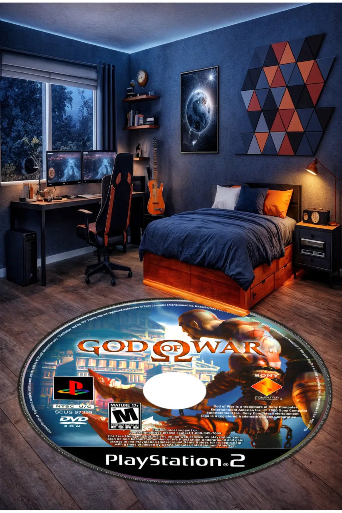 Gamer Collection Kişiye Özel Üretim Dekoratif Kaymaz Taban Oyun Odası Halısı – Dijital Baskı Yıkanabilir – Farklı Ölçü Seçene