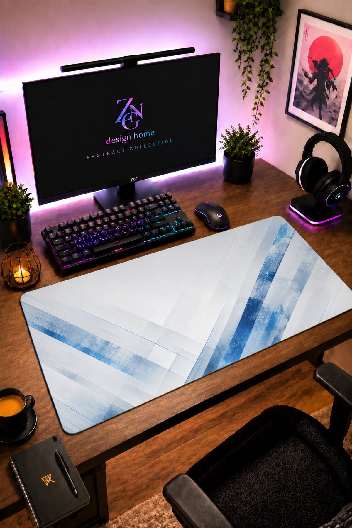 Abstract Collection 80x40 cm Büyük Boy Gaming Mousepad Kaymaz Taban Deskmat