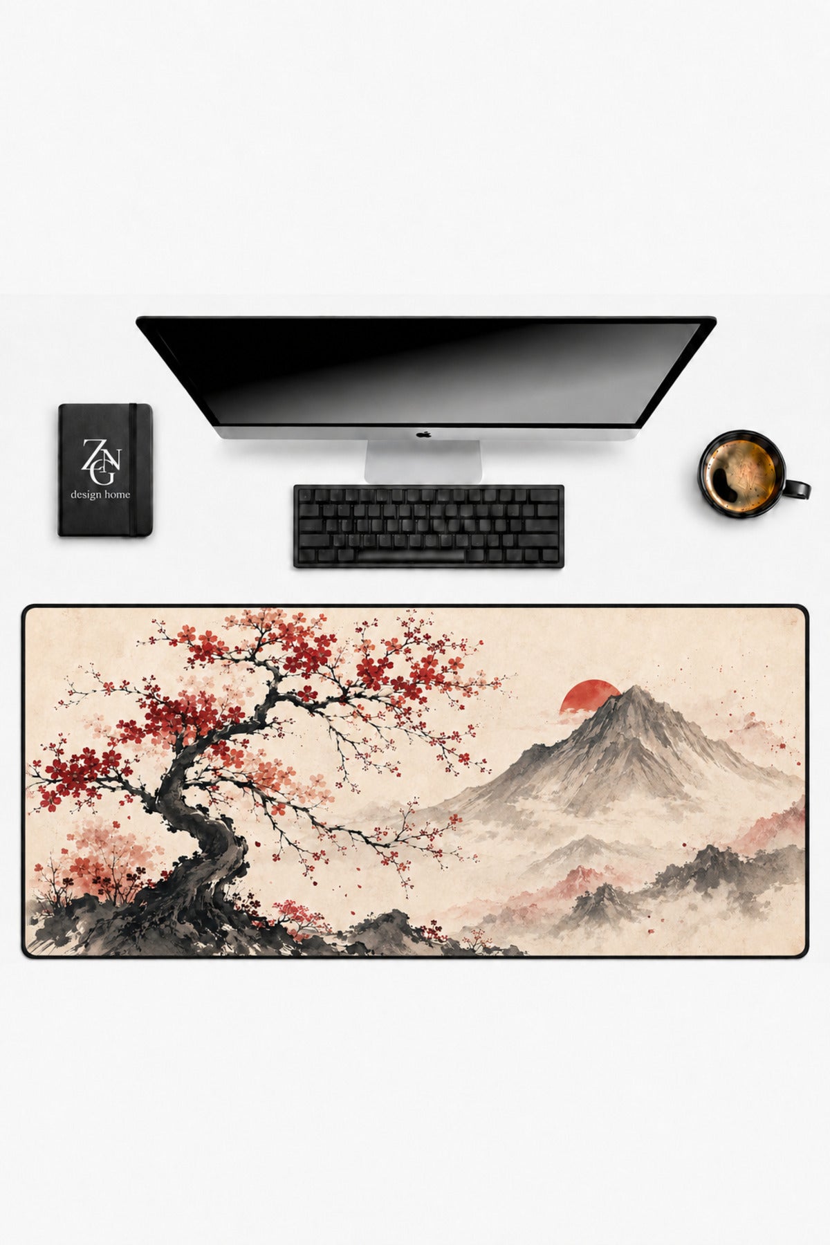 Sakura Mountain Collection 80x40 cm Büyük Boy Gaming Mousepad Kaymaz Taban Deskmat