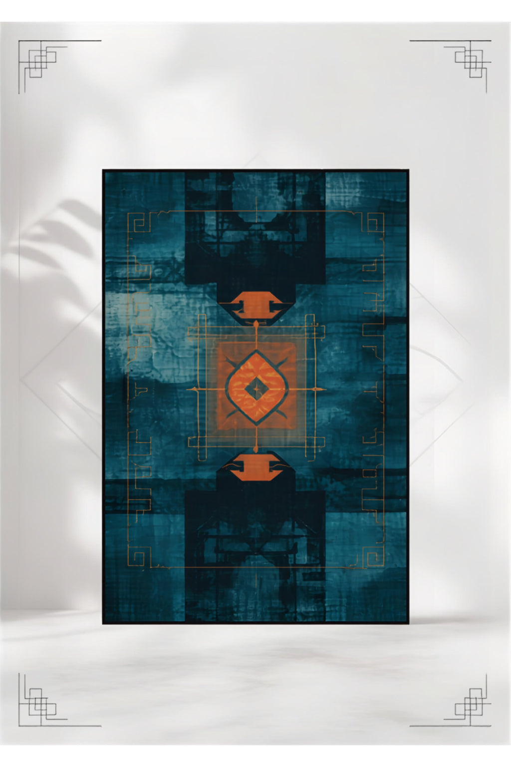 Urban Geometry Soyut Geometrik Desenli Modern Dijital Baskı Halı – Kaymaz Taban Yıkanabilir Salon Oturma Odası Halısı - Farkl