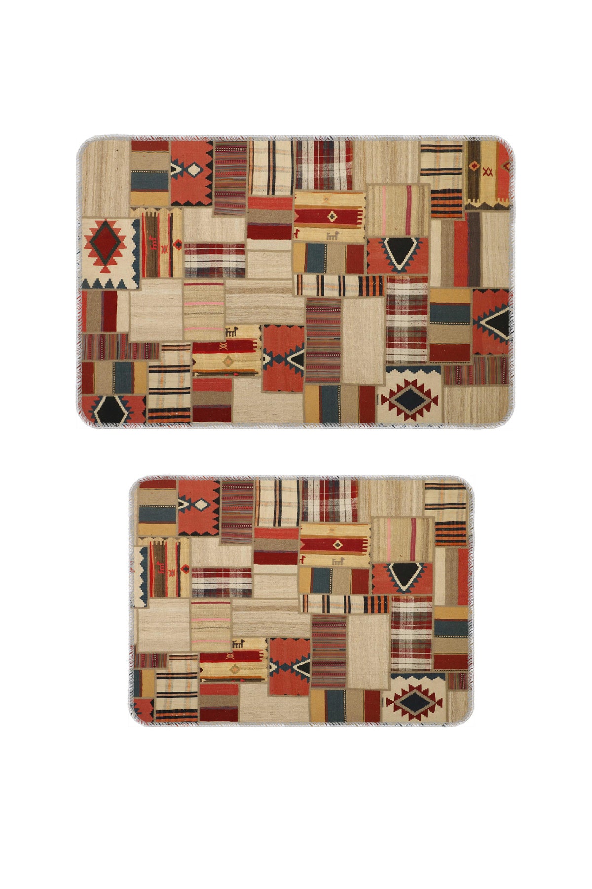 Banyo Paspası 2'li Set Kaymaz Tabanlı ve Yıkanabilir 60x90 Cm - 50x60 Cm