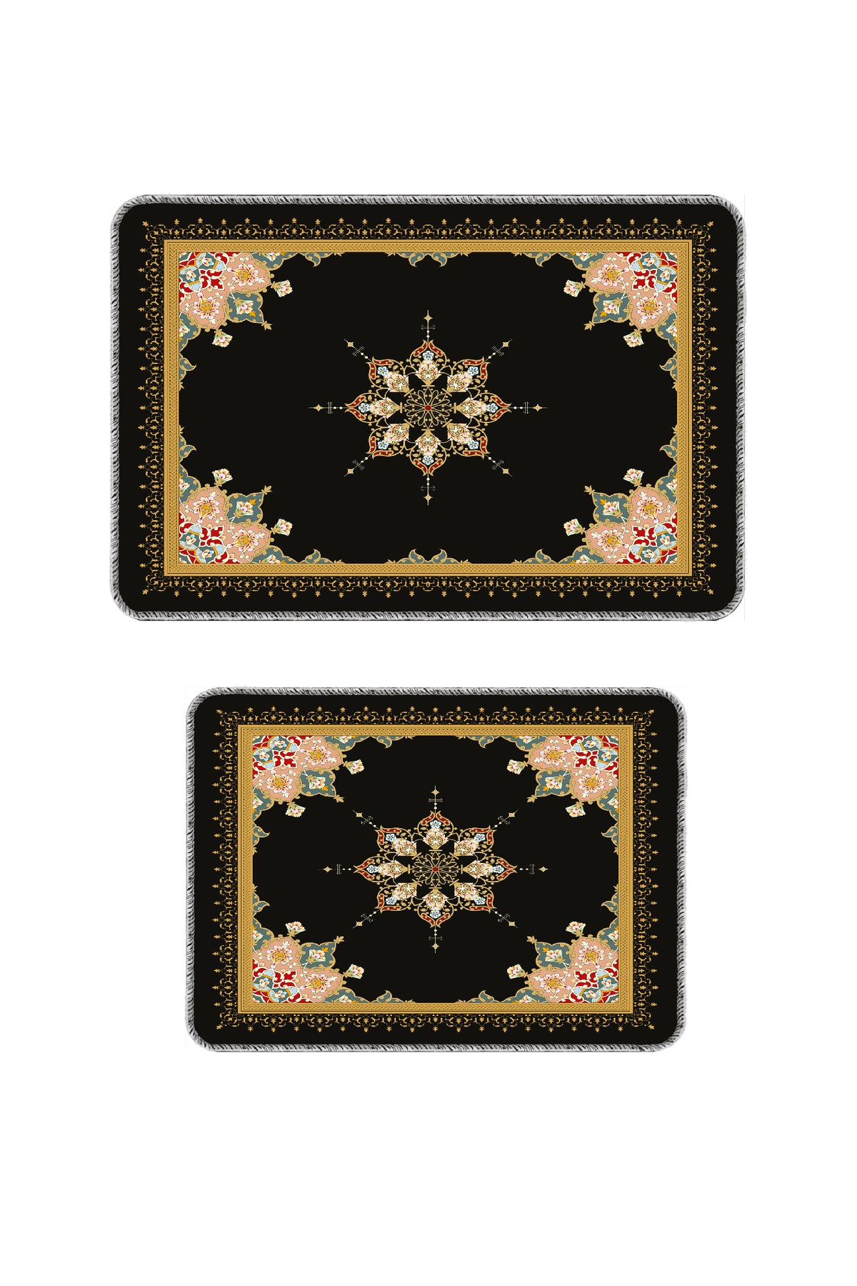 Banyo Paspası 2'li Set Kaymaz Tabanlı ve Yıkanabilir 60x90 Cm - 50x60 Cm