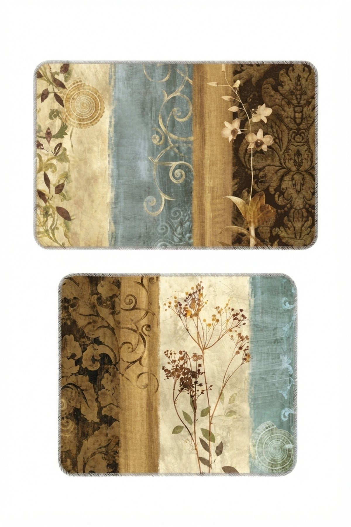 Banyo Paspası 2'li Set Kaymaz Tabanlı ve Yıkanabilir 60x90 Cm - 50x60 Cm
