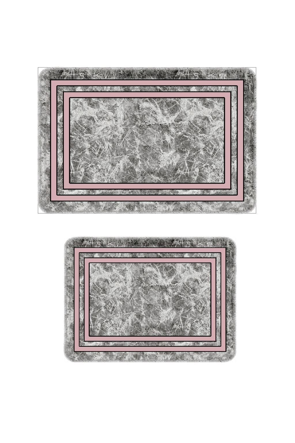 Banyo Paspası 2'li Set Kaymaz Tabanlı ve Yıkanabilir 60x90 Cm - 50x60 Cm