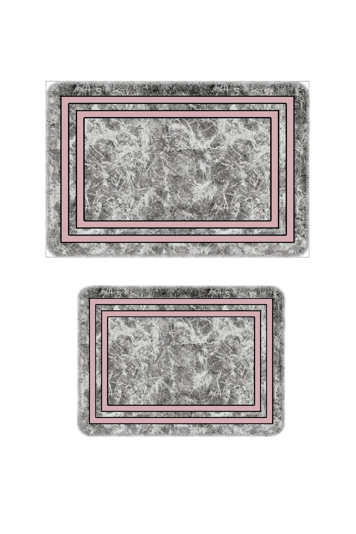 Banyo Paspası 2'li Set Kaymaz Tabanlı ve Yıkanabilir 60x90 Cm - 50x60 Cm