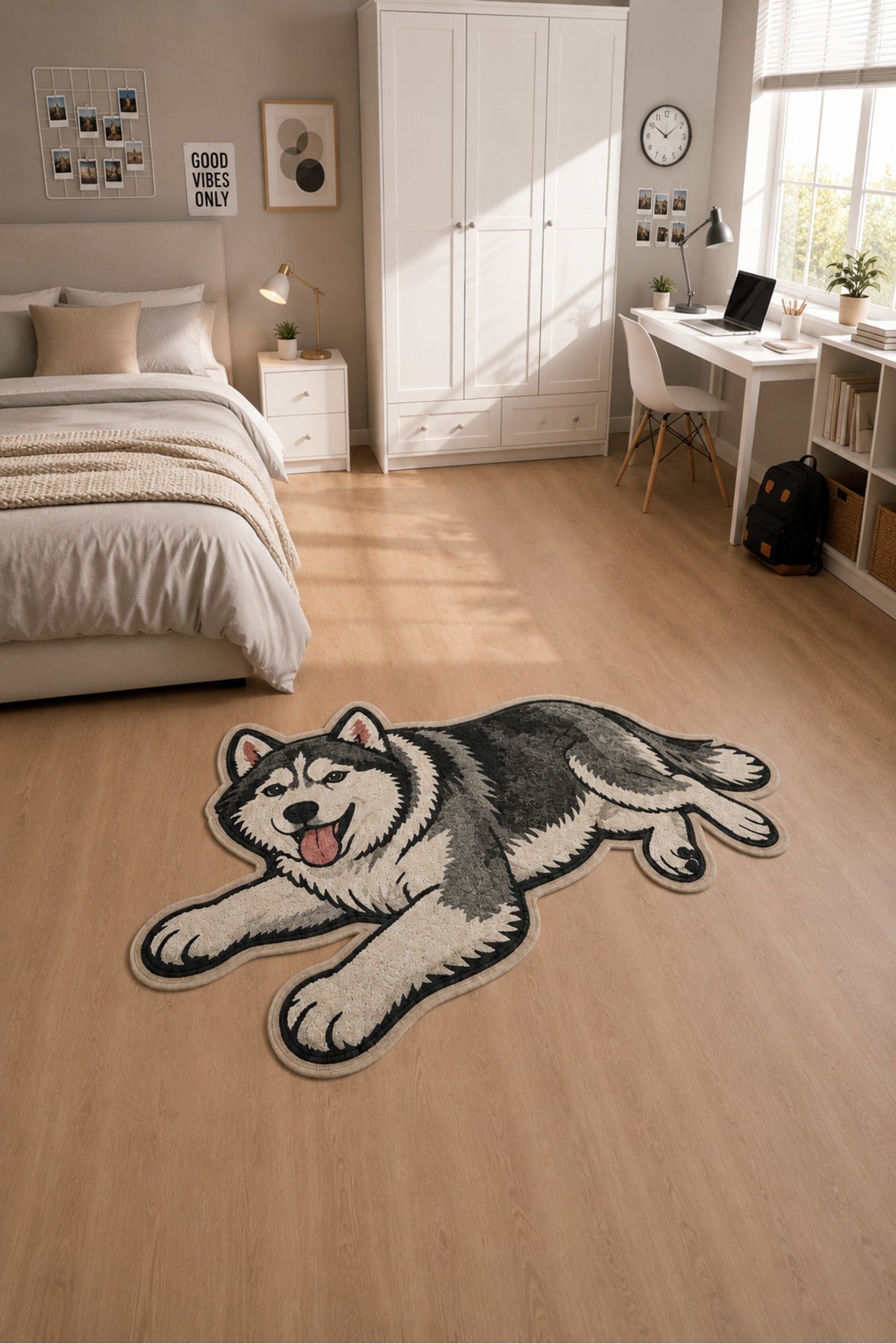 %50 dot %30 sünger %20 polyester kumaş Kedi Köpek Figürlü Düzensiz Kesim Dekoratif Halı – Dijital Baskılı Kaymaz Taban Yıkana