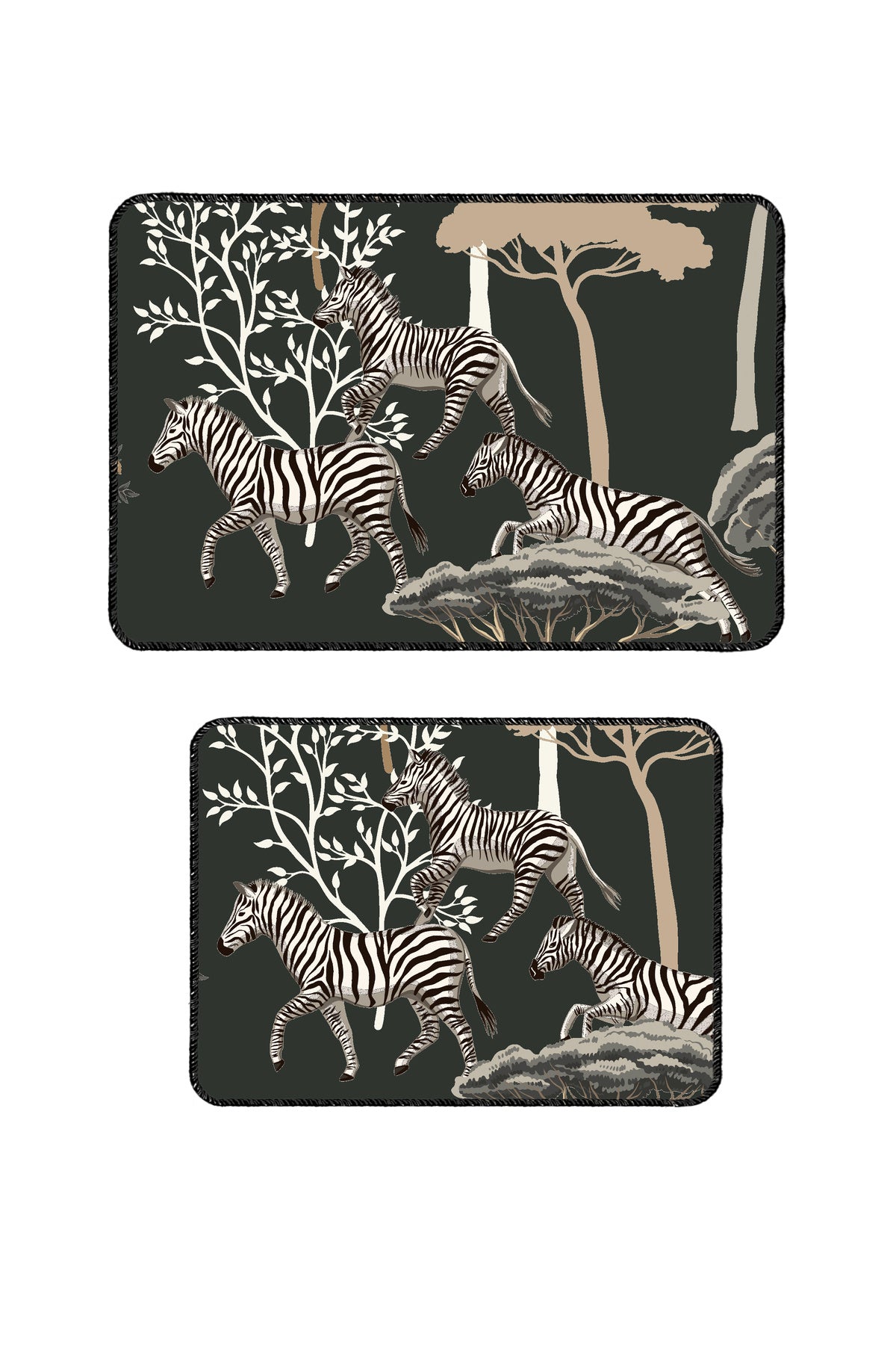 Banyo Paspası 2'li Set Kaymaz Tabanlı ve Yıkanabilir 60x90 Cm - 50x60 Cm