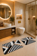 Banyo Paspası 2'li Set Kaymaz Tabanlı ve Yıkanabilir 60x90 Cm - 50x60 Cm