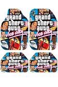 GTA Vice City Temalı -Kişiye Özel Tasarım-Premium Araç İçi Oto Paspası 4'lü Set – Universal Tüm Araç Modellerine Uyumlu, Kaym