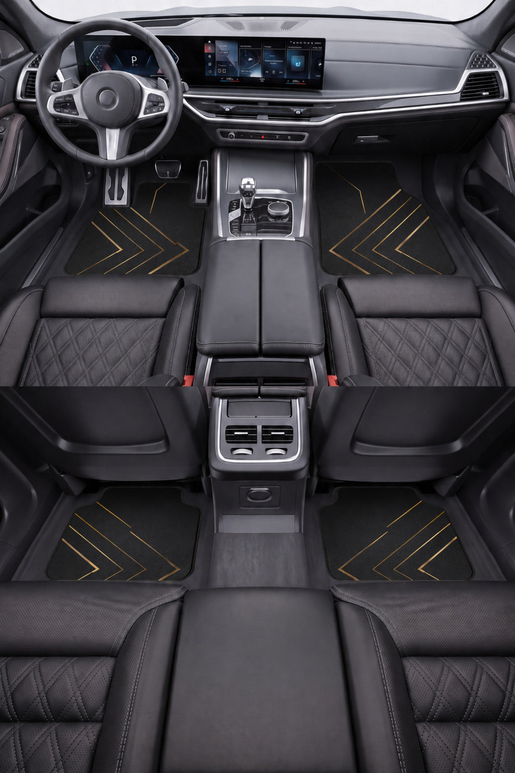 Black Luxury Tasarım Universal Premium Araç İçi Oto Paspası 4'lü Set – Tüm Araç Modellerine Uygun – Kaymaz DOT Taban