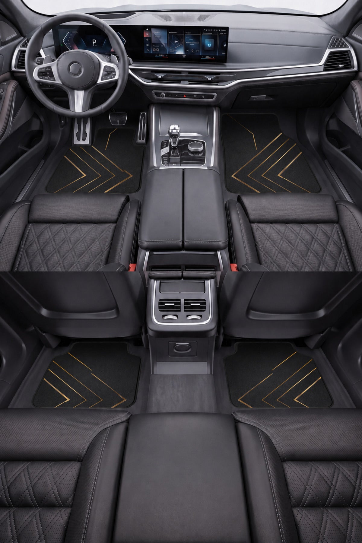 Black Luxury Tasarım Universal Premium Araç İçi Oto Paspası 4'lü Set – Tüm Araç Modellerine Uygun – Kaymaz DOT Taban