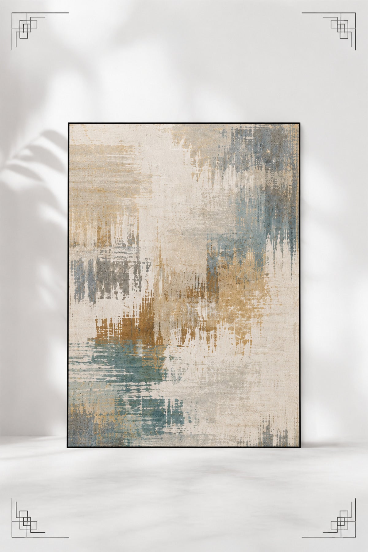 Urban Canvas Modern Soyut Eskitme Desenli Dijital Baskı Kaymaz Taban Yıkanabilir Salon Halısı – 4 Desen ve Farklı Ölçü Seçene