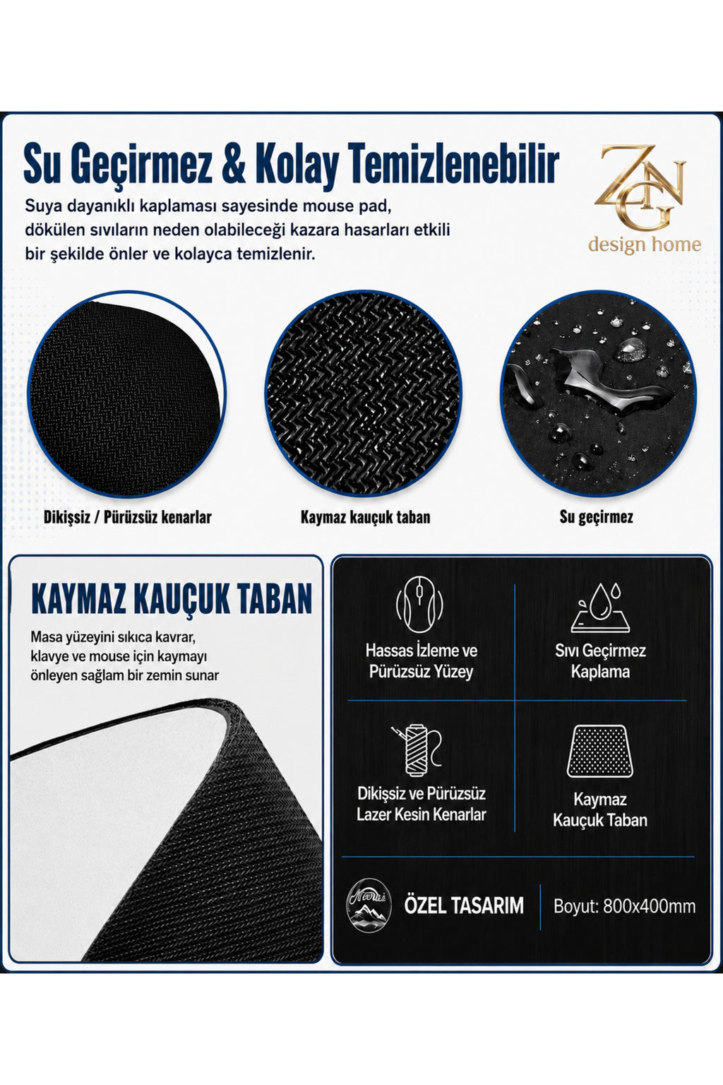 Pale Kingdoms Collection 80x40 cm Büyük Boy Gaming Mousepad Kaymaz Taban Deskmat