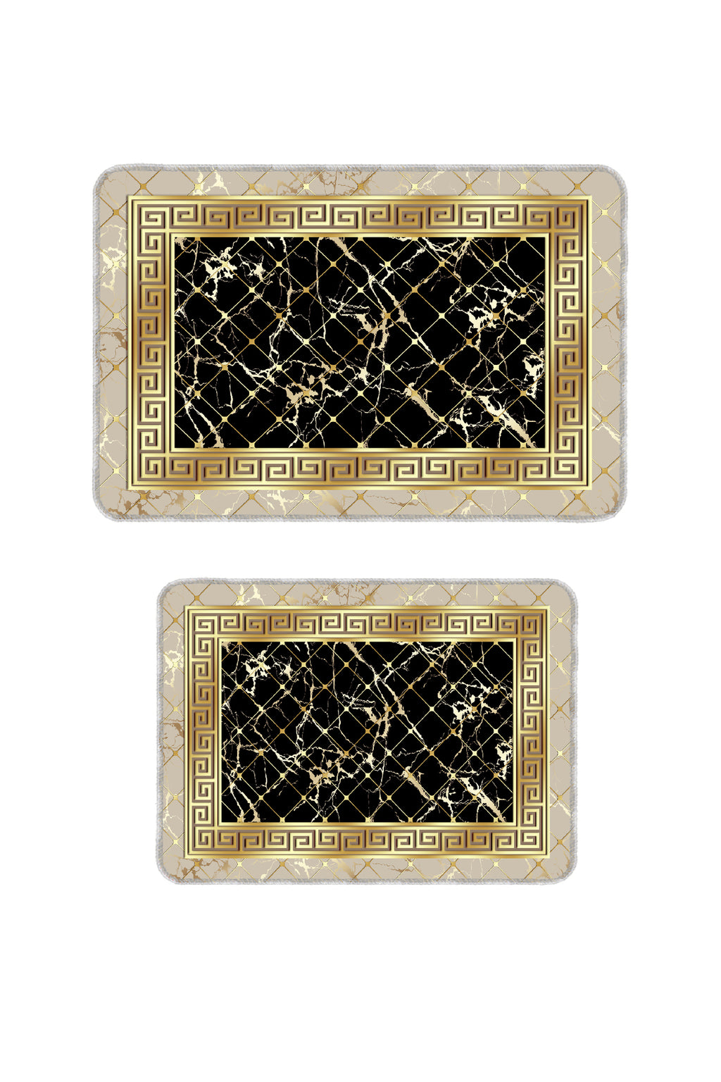 Banyo Paspası 2'li Set Kaymaz Tabanlı ve Yıkanabilir 60x90 Cm - 50x60 Cm