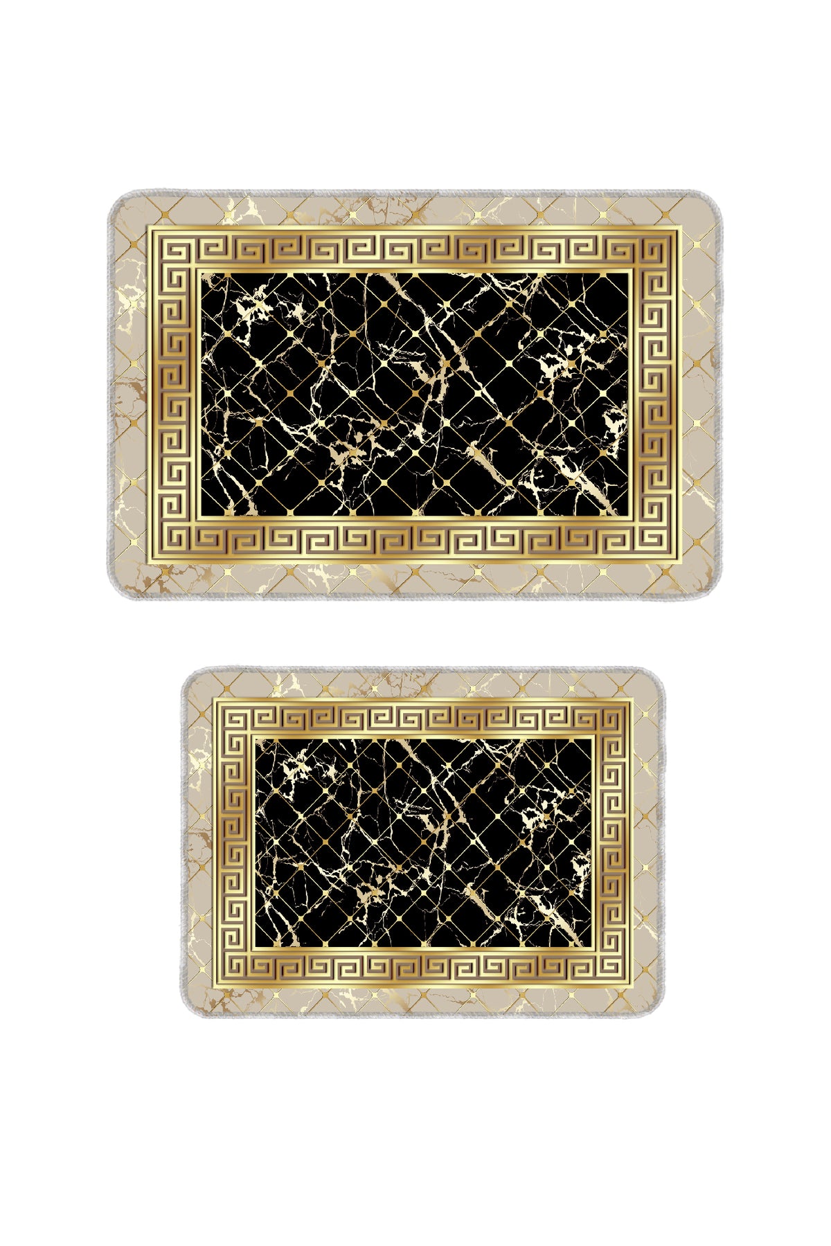 Banyo Paspası 2'li Set Kaymaz Tabanlı ve Yıkanabilir 60x90 Cm - 50x60 Cm