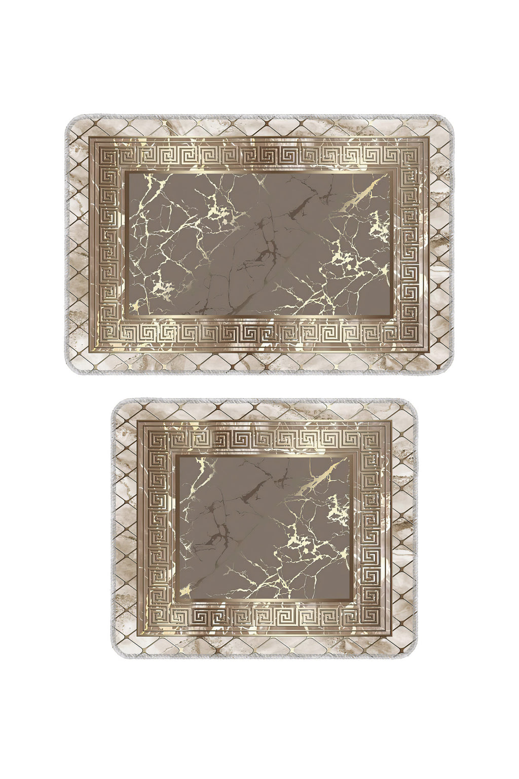 Banyo Paspası 2'li Set Kaymaz Tabanlı ve Yıkanabilir 60x90 Cm - 50x60 Cm