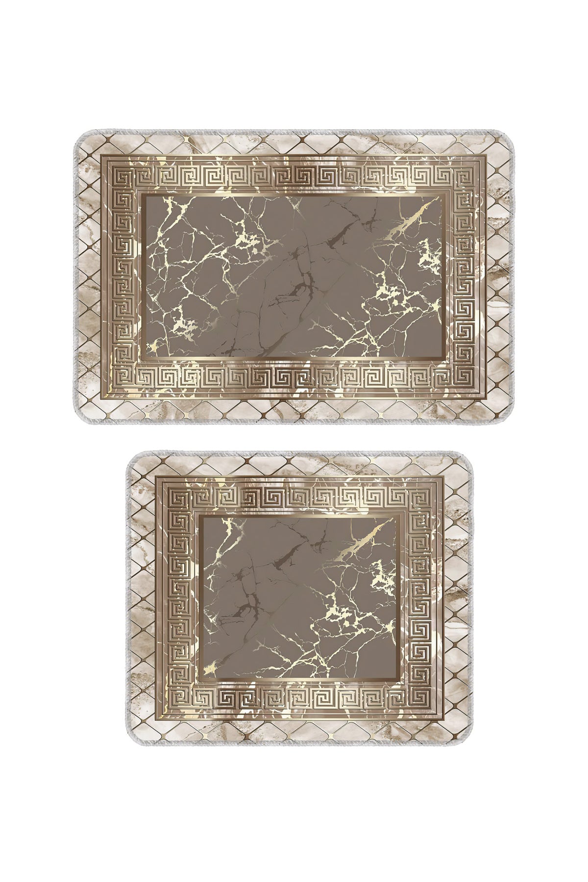 Banyo Paspası 2'li Set Kaymaz Tabanlı ve Yıkanabilir 60x90 Cm - 50x60 Cm