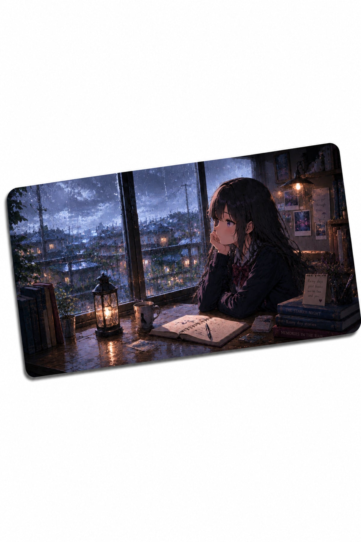 Anime scholl-cafe Collection 80x40 cm Büyük Boy Gaming Mousepad Kaymaz Taban Deskmat