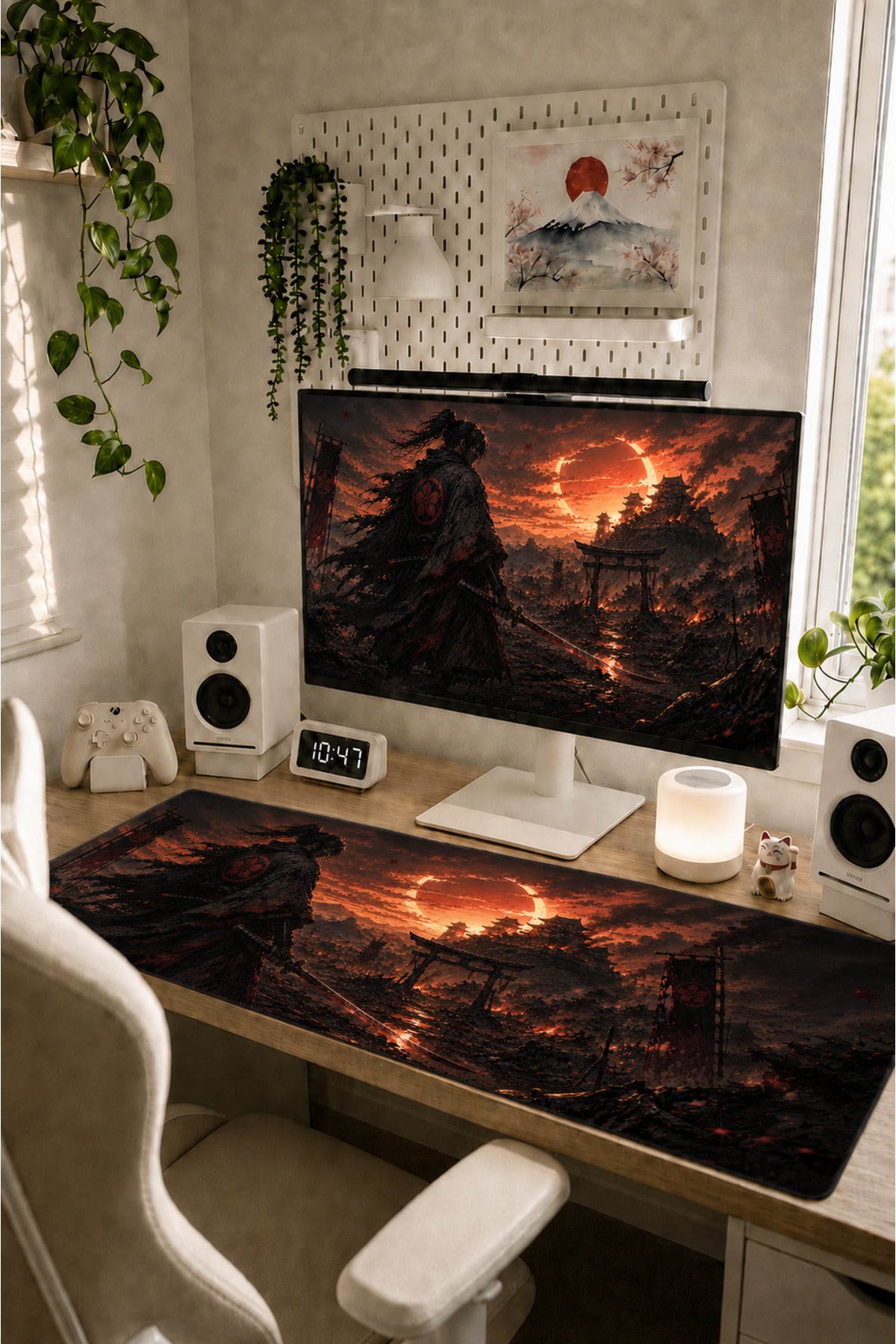 Anime Samurai-Ninja Collection 80x40 cm Büyük Boy Gaming Mousepad Kaymaz Taban Deskmat