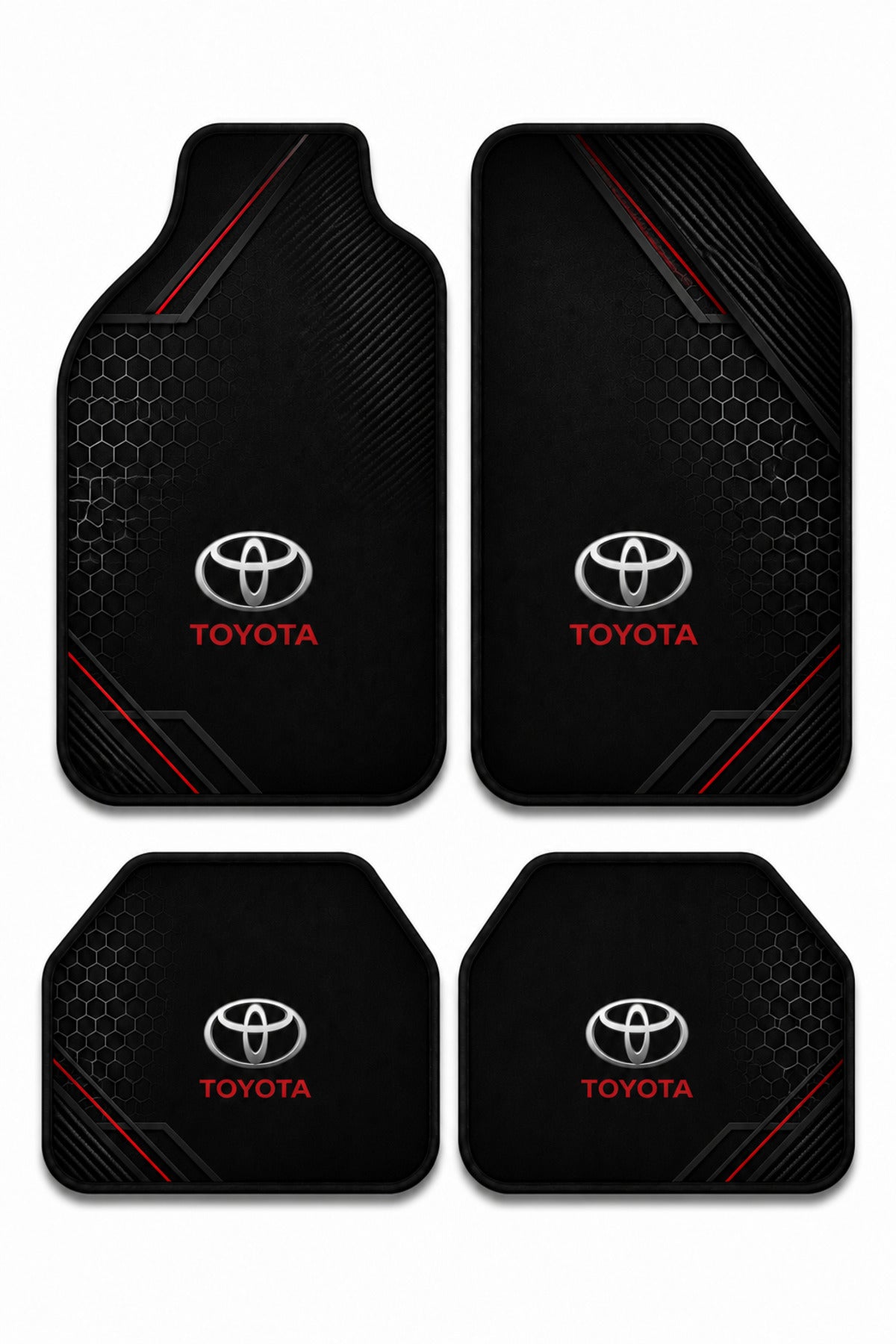Toyota Uyumlu Universal Premium Araç İçi Oto Paspası 4'lü Set – Tüm Araç Modellerine Uyumlu-Kaymaz DOT Taban