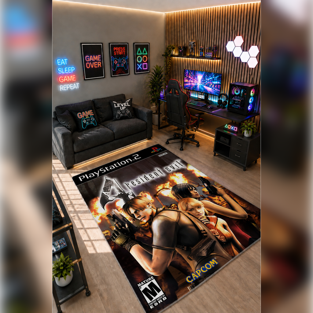Gamer Collection Kişiye Özel Üretim Dekoratif Kaymaz Taban Oyun Odası Halısı – Dijital Baskı Yıkanabilir – Farklı Ölçü Seçenekleri