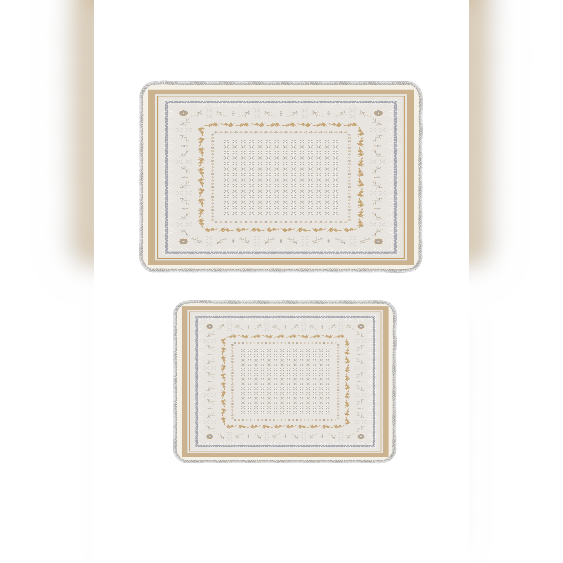Banyo Paspası 2'li Set Kaymaz Tabanlı ve Yıkanabilir 60x90 Cm - 50x60 Cm