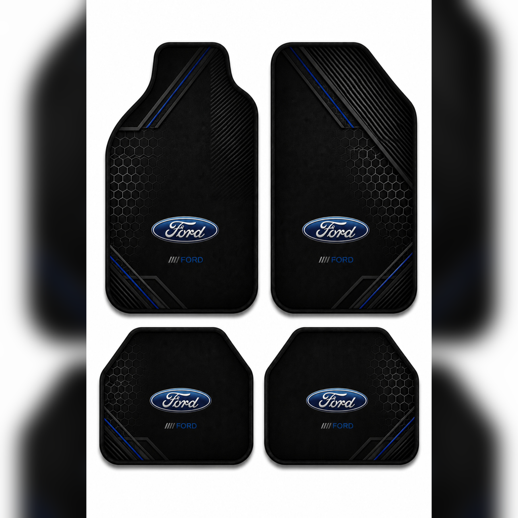 Ford Uyumlu Universal Premium Araç İçi Oto Paspası 4'lü Set – Tüm Araç Modellerine Uyumlu-Kaymaz DOT Taban
