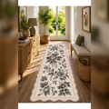 Botanica Luxe Collection English Rose Kişiye Özel Üretim Dekoratif Kaymaz Taban Antre/Hol Halısı – Dijital Baskı, Yıkanabilir, Farklı Ölçü Seçenekleri