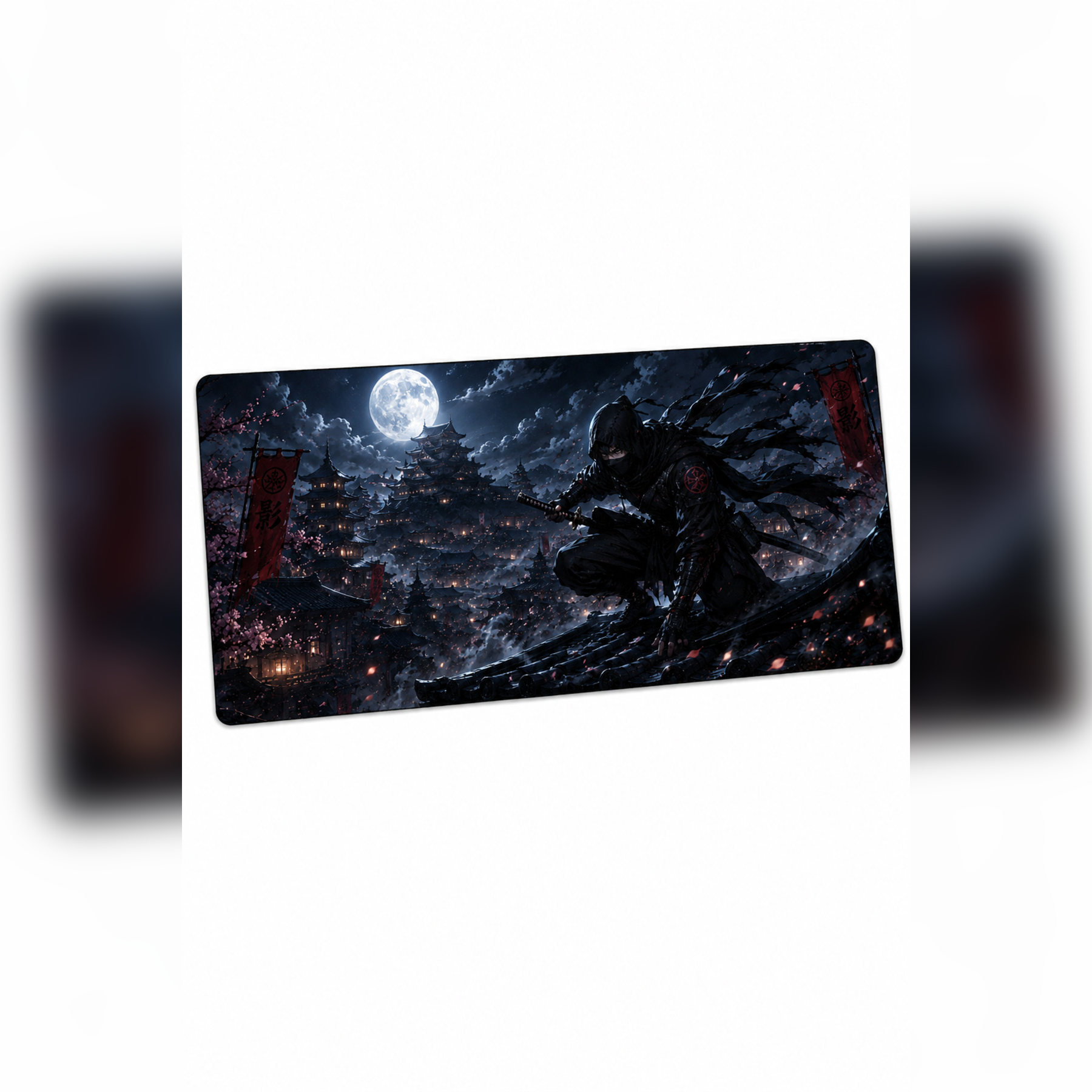 Anime Samurai-Ninja Collection 80x40 cm Büyük Boy Gaming Mousepad Kaymaz Taban Deskmat