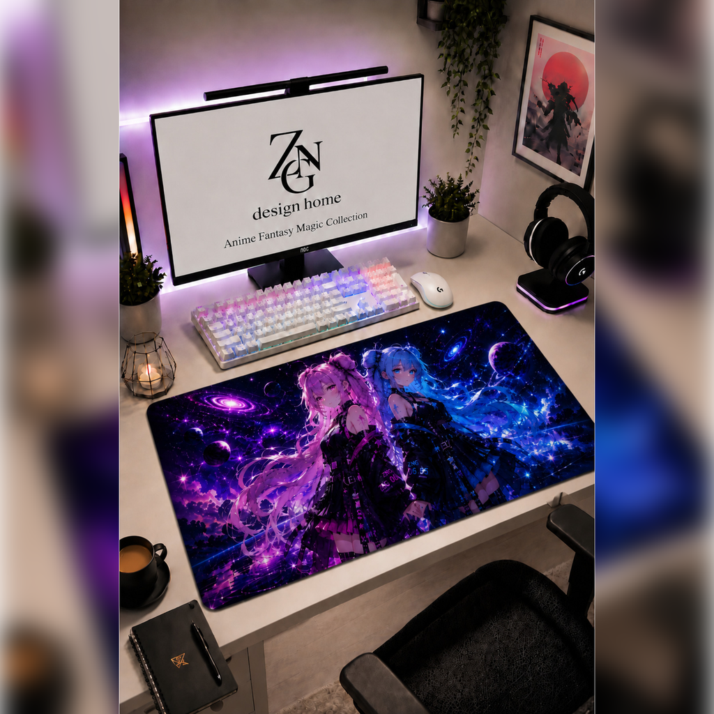 Anime Fantasy Magic Collection 80x40 cm Büyük Boy Gaming Mousepad Kaymaz Taban Deskmat