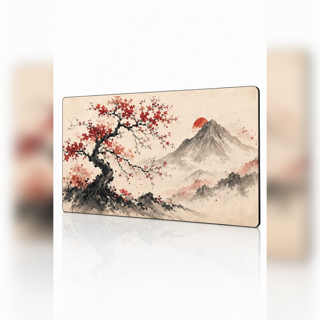 Sakura Mountain Collection 80x40 cm Büyük Boy Gaming Mousepad Kaymaz Taban Deskmat