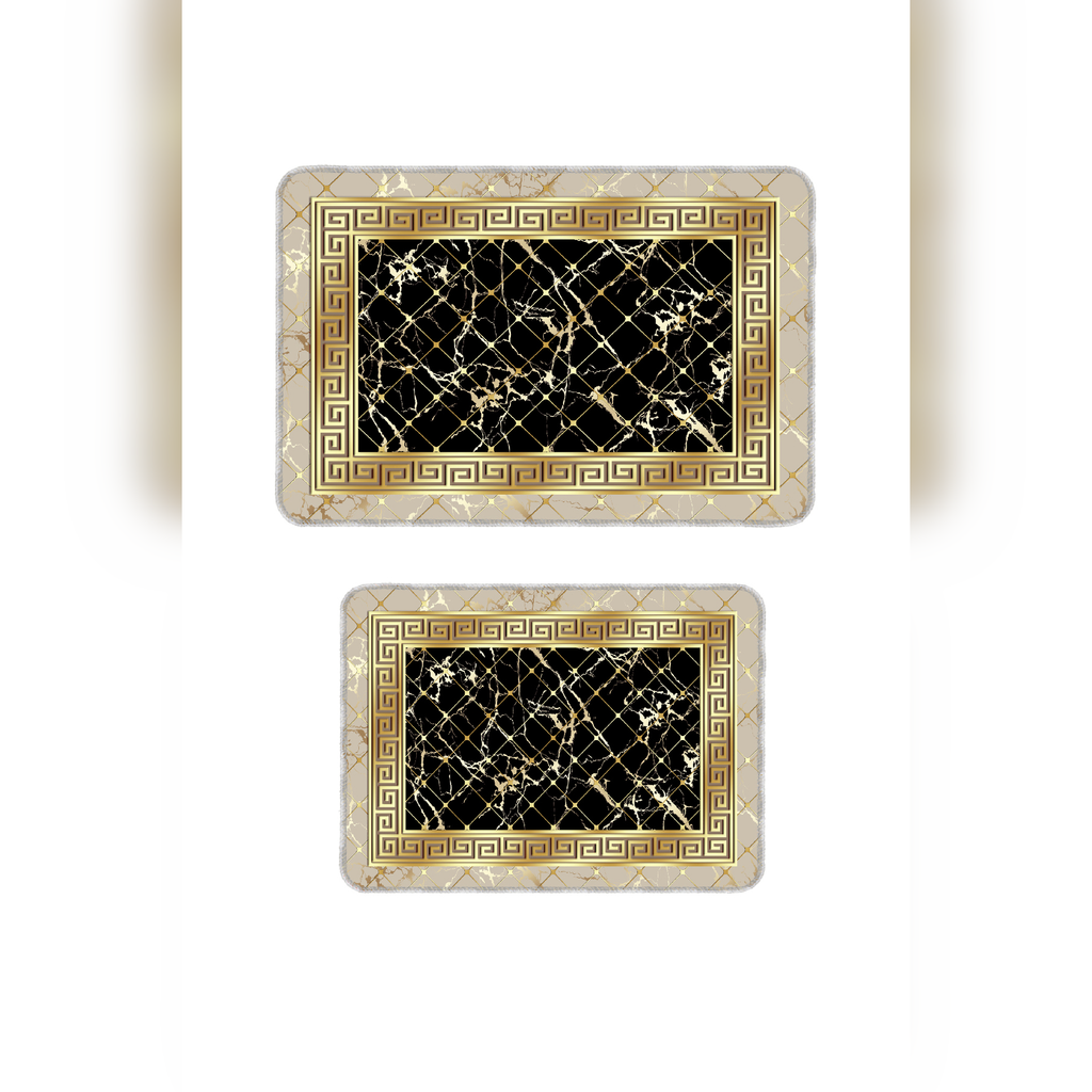 Banyo Paspası 2'li Set Kaymaz Tabanlı ve Yıkanabilir 60x90 Cm - 50x60 Cm