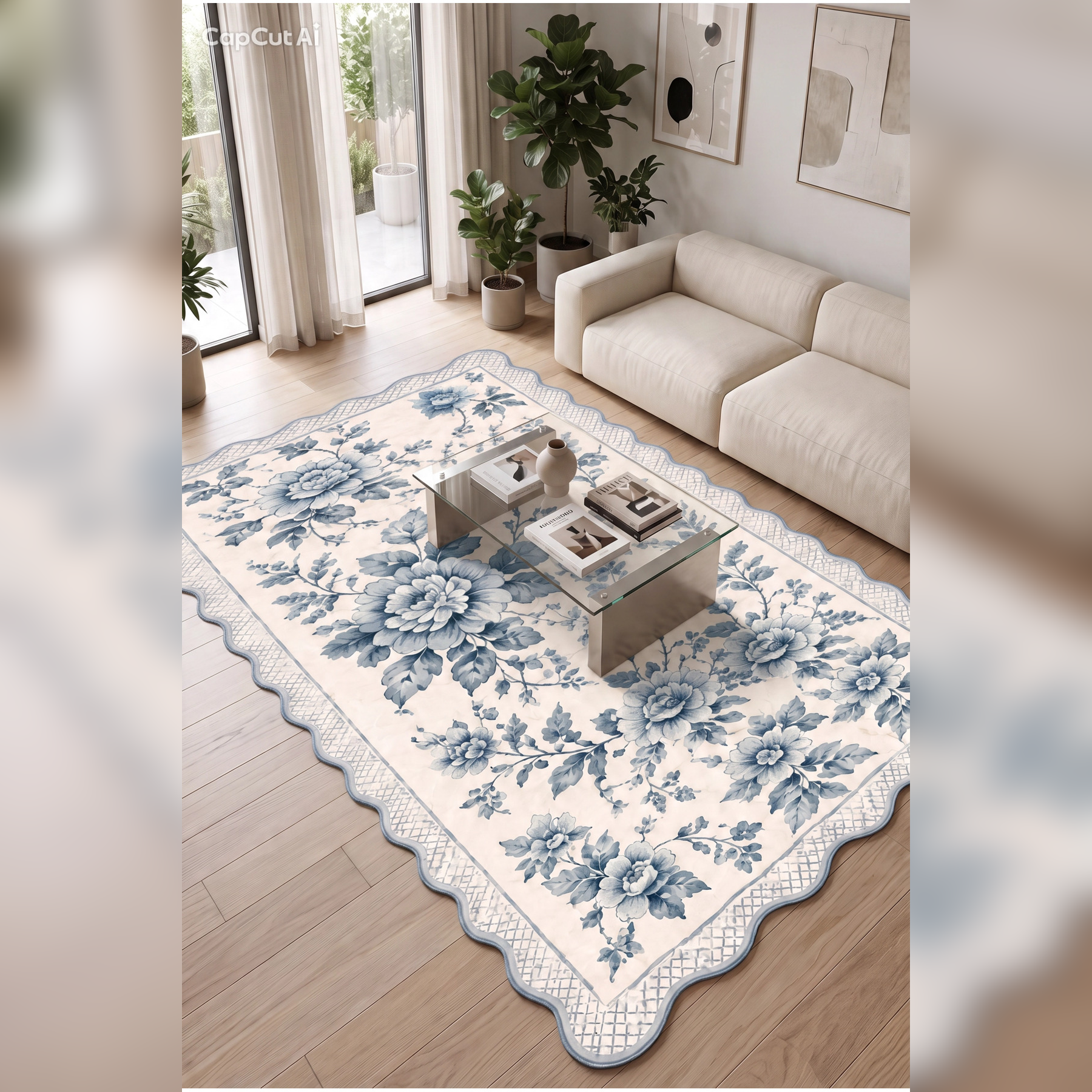 Botanica Luxe Collection English Rose Kişiye Özel Üretim Dekoratif Kaymaz Taban Salon/Yatak /Oturma odası Halısı – Dijital Baskı, Yıkanabilir, Farklı Ölçü Seçenekleri