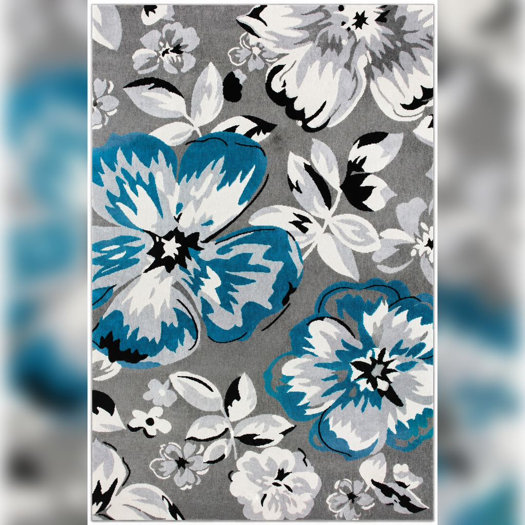 Flora Bloom Collection Çiçek Desenli Salon halı