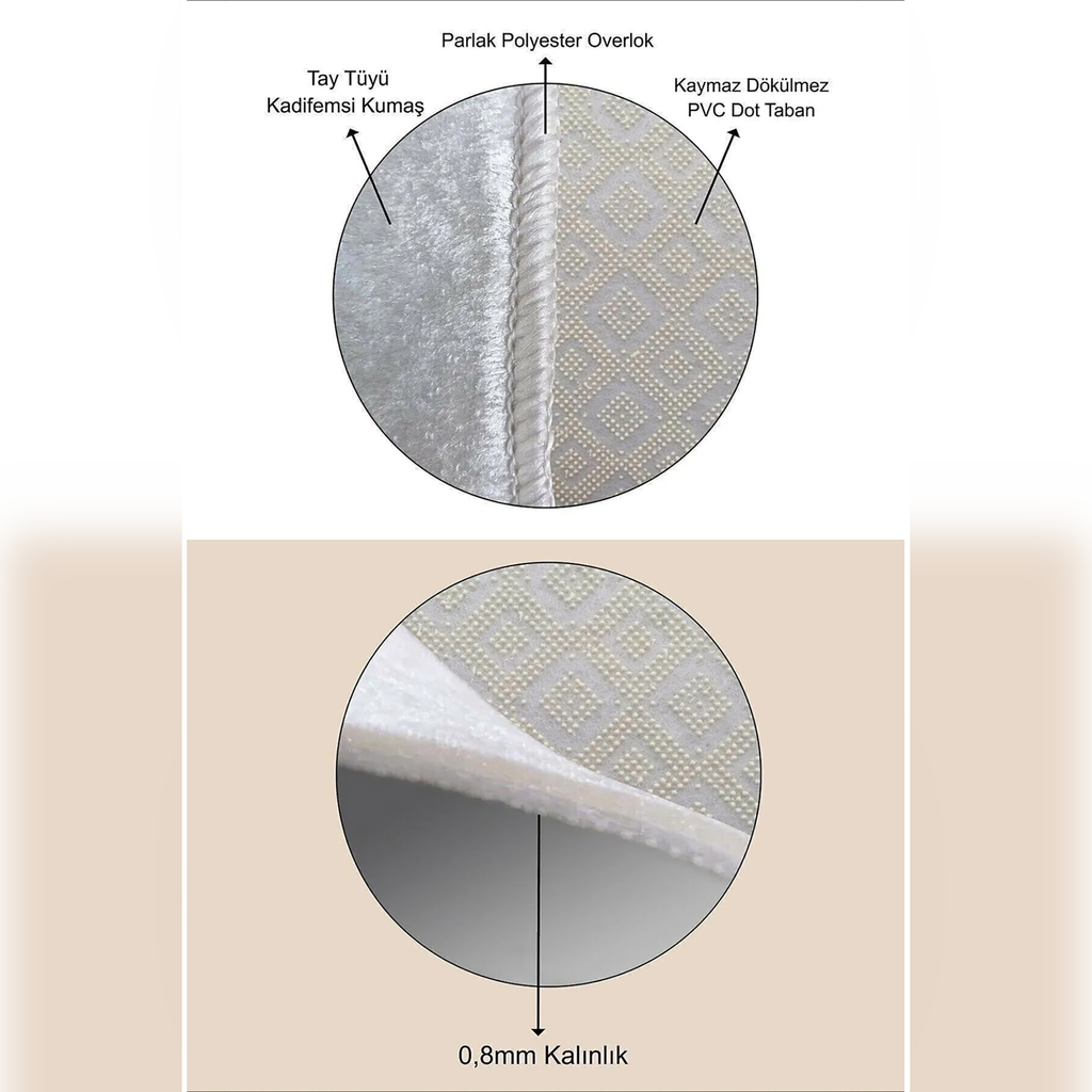 Anatolia Turquoise Turkuaz Etnik Desenli Modern Kaymaz Dijital Baskı Halı