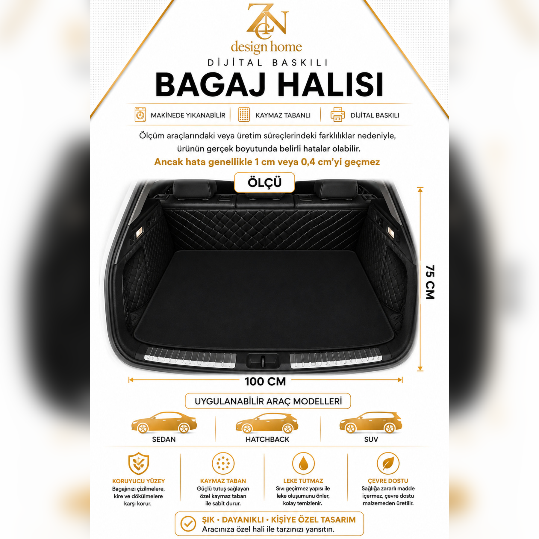 Volkswagen GTI Temalı Universal Araç Bagaj Halısı | Bagaj Havuzu Halısı | Kaymaz Dot Taban | Premium Siyah | Tüm Marka ve Modellere Kişiye Özel Tasarım Yapılır