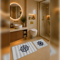 Banyo Paspası 2'li Set Kaymaz Tabanlı ve Yıkanabilir 60x90 Cm - 50x60 Cm