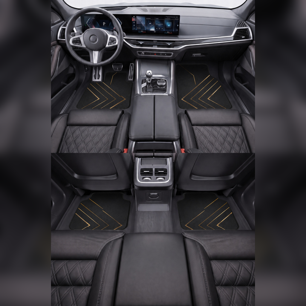 Black Luxury Tasarım Universal Premium Araç İçi Oto Paspası 4'lü Set – Tüm Araç Modellerine Uygun – Kaymaz DOT Taban