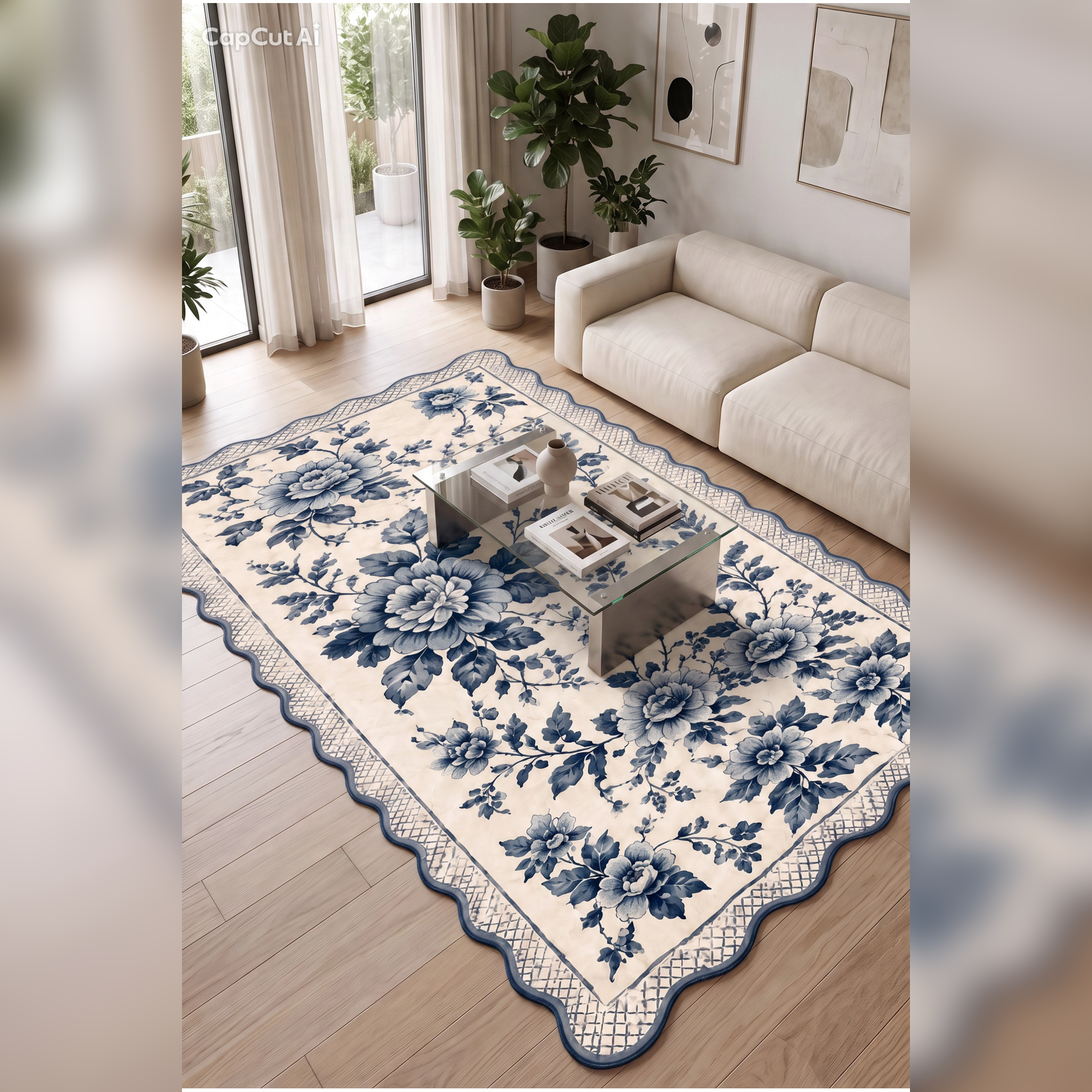 Botanica Luxe Collection English Rose Kişiye Özel Üretim Dekoratif Kaymaz Taban Salon/Yatak /Oturma odası Halısı – Dijital Baskı, Yıkanabilir, Farklı Ölçü Seçenekleri